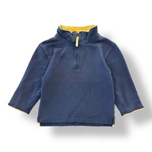 Mini Boden | Raw Edge Quarter Zip Pullover Sweatshirt (3-4 yrs)